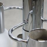 Vintage Italian Chrome and Opaline Chandelier
