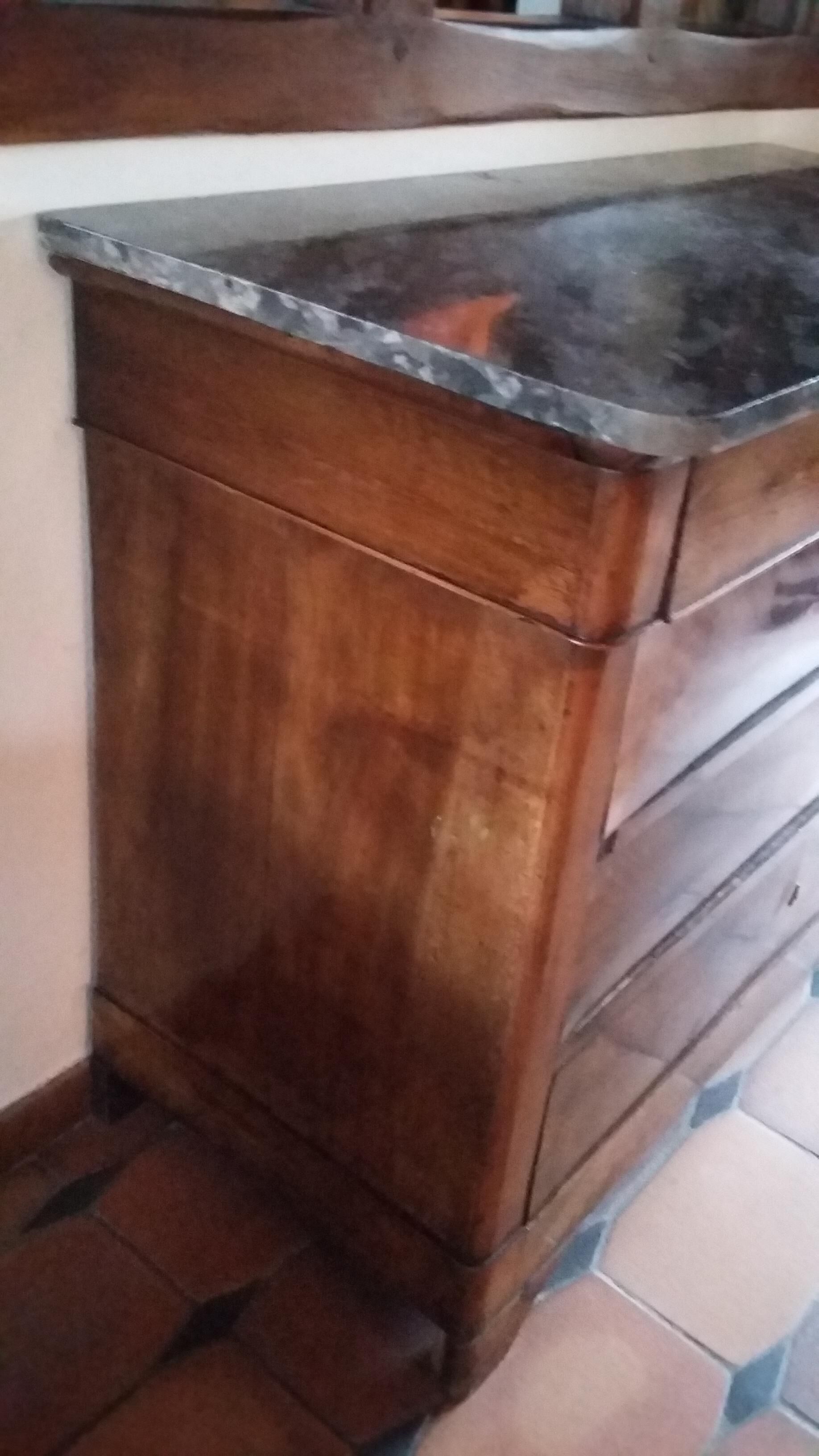 Convenient Louis Philippe plateau with marble