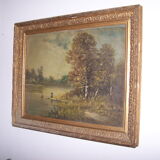 oil on ancient canvas