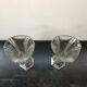 Pair of old art deco style vintage molded glass vases