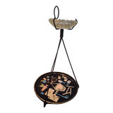 Tripod stand ashtray with vintage top and crystal ashtray