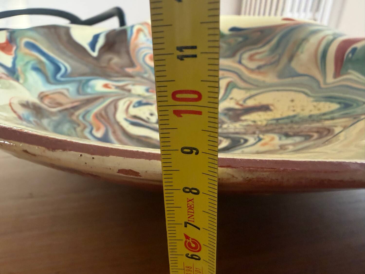 Glazed ceramic plate signed