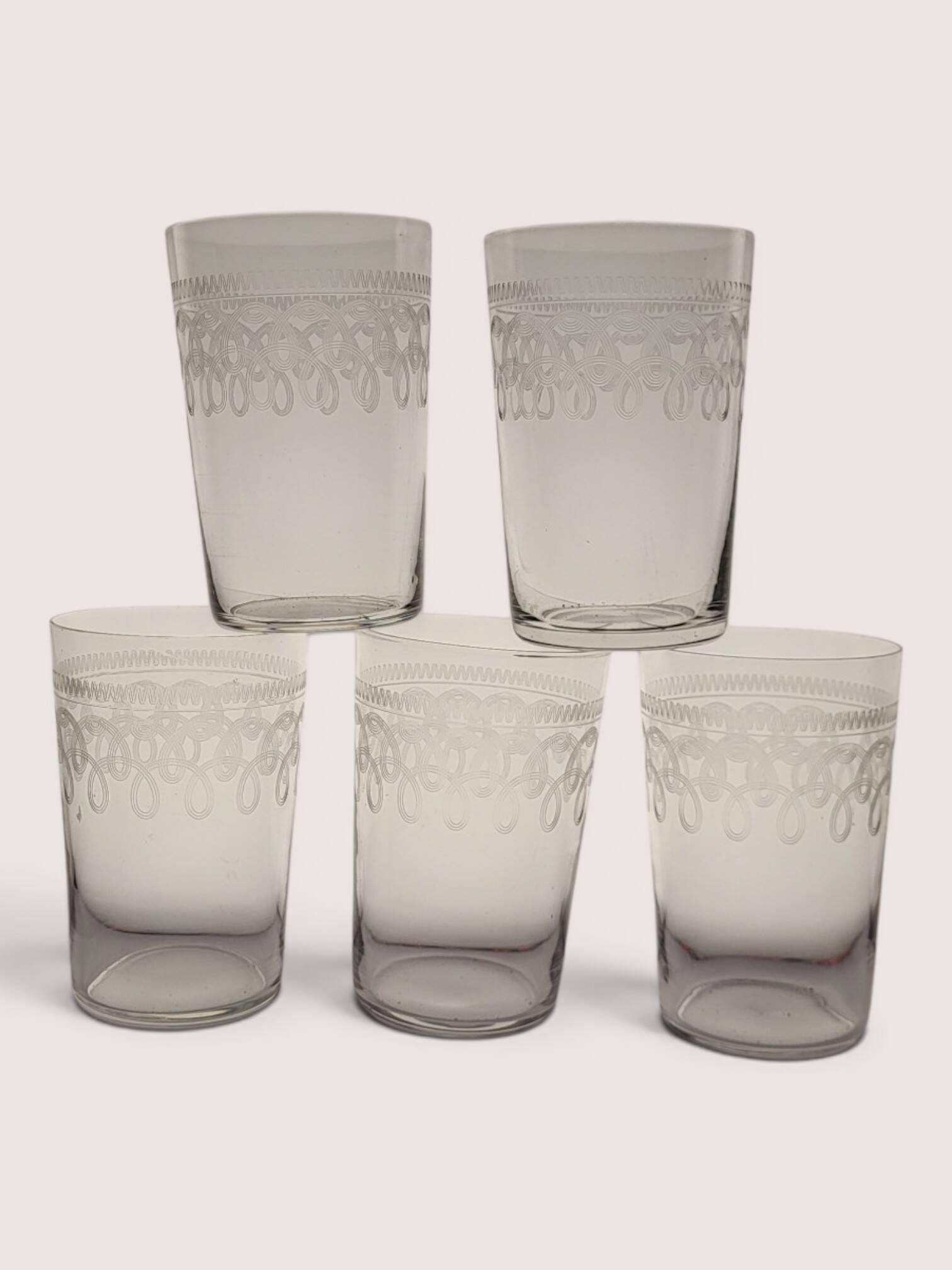 5 water glasses / crystal goblets