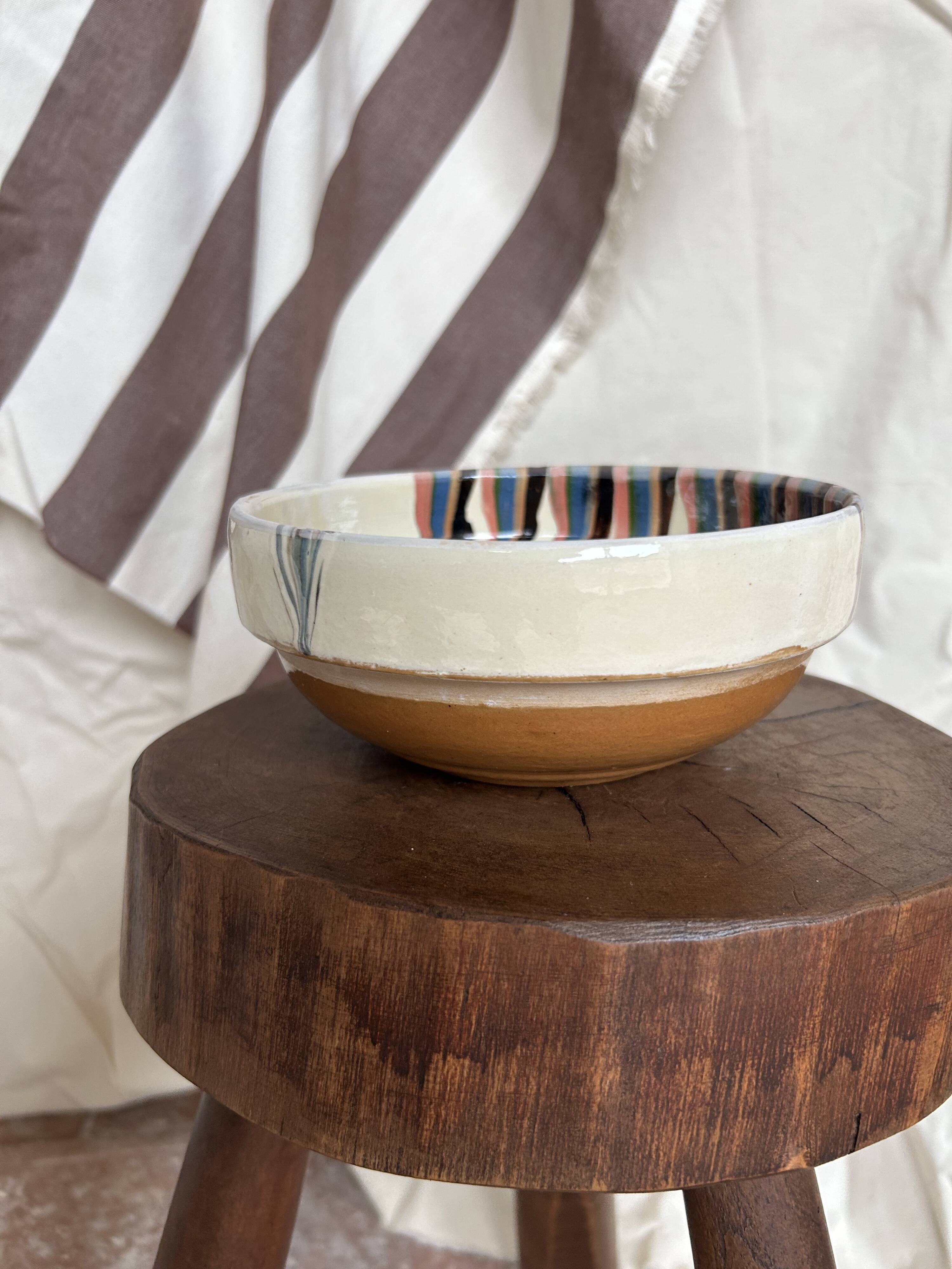 Painted terracotta bowl