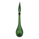 Vintage Empoli carafe in green "bubbled" decor glass from the 70s, large model