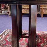 Vintage green sea marble and rosewood table from the 1970s.