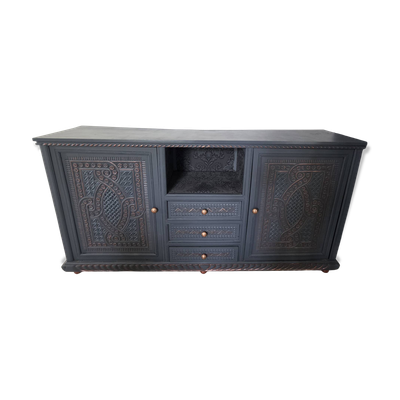 Buffet syrien gris anthracite et cuivre