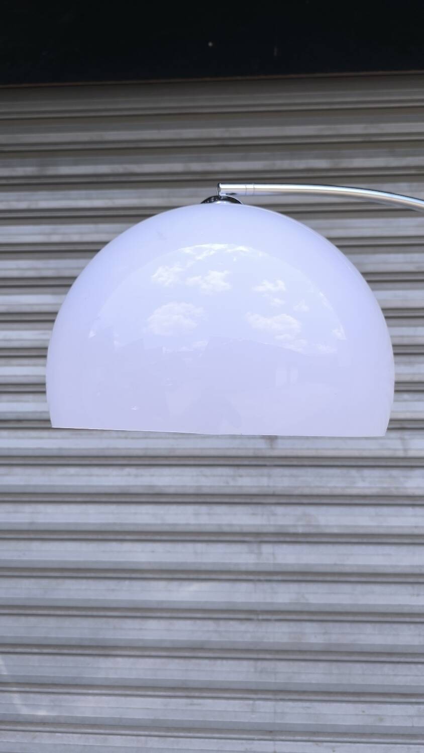 Chrome metal arc floor lamp 1980