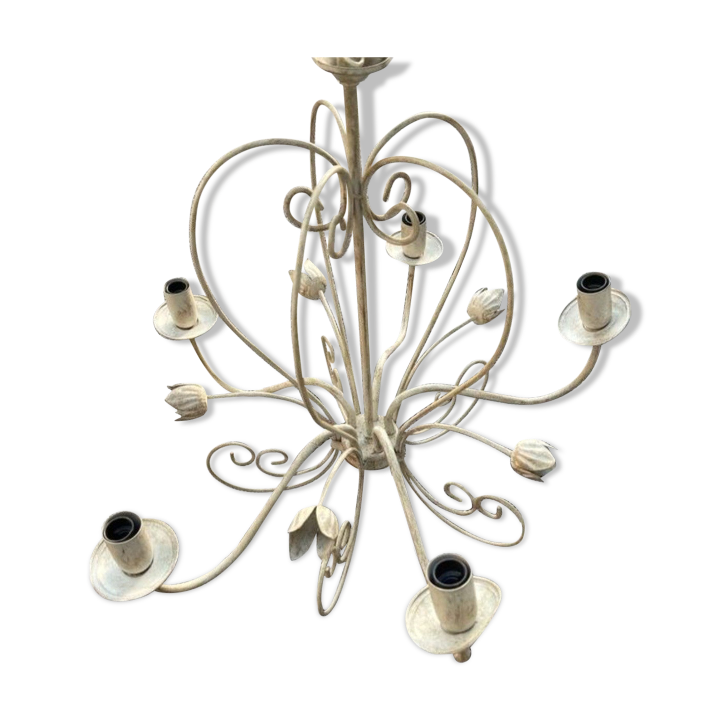 Beige metal chandelier