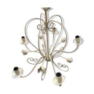 Beige metal chandelier