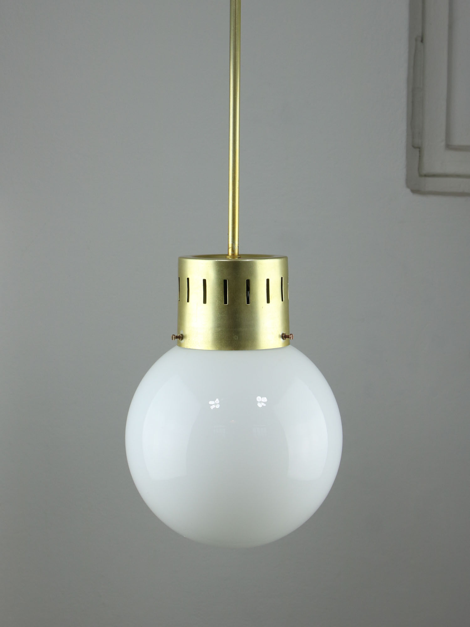 Mid-century modern opaline pendant lamp