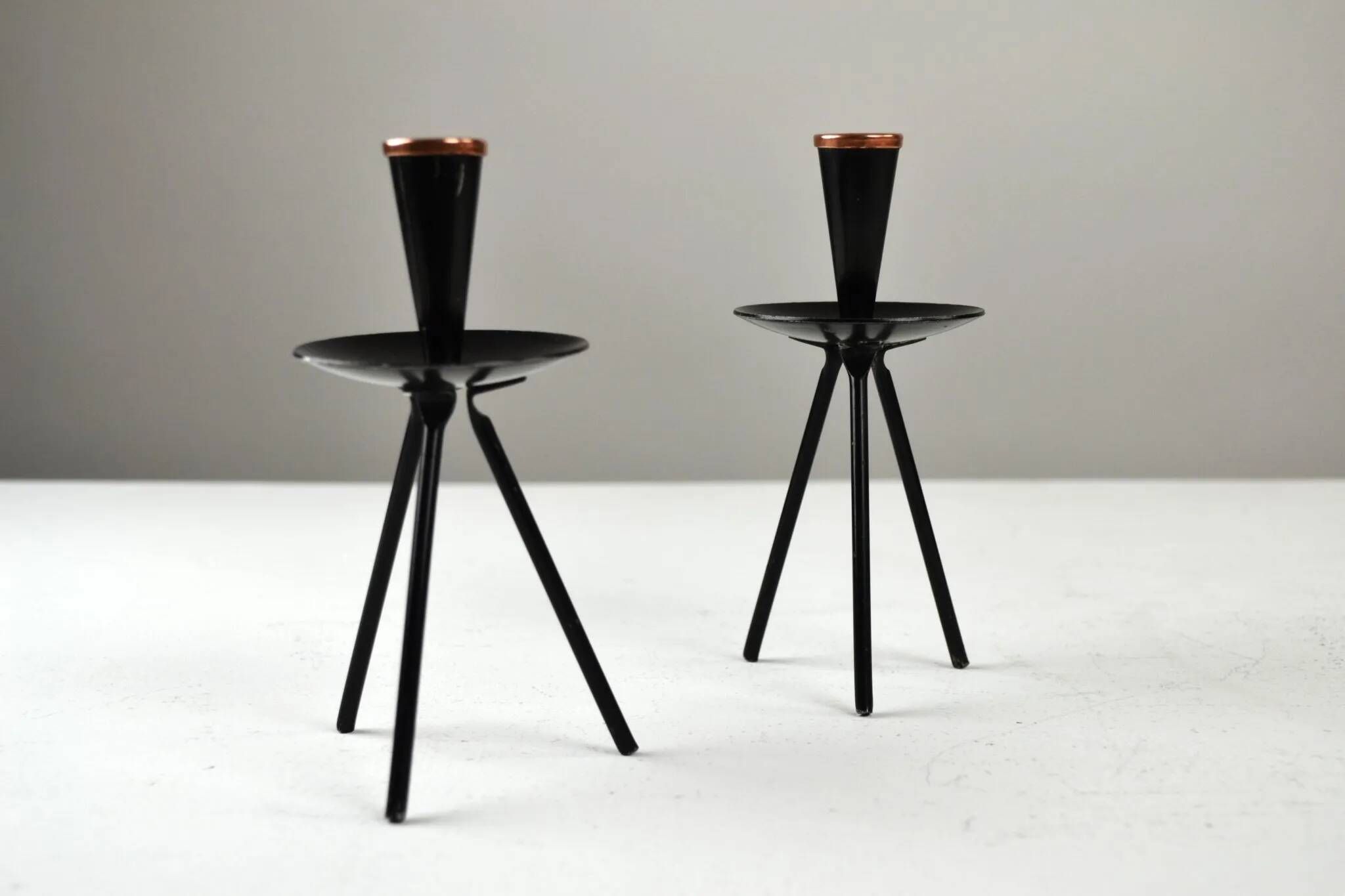 Group of 18 Small Candle Sticks by Gunnar Ander for Ystad-Metall, Sweden, 1950s/1960s