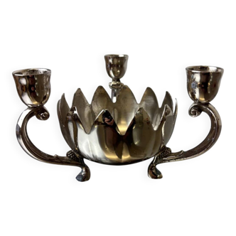 Art deco waterlily candleholders, France, 1960s