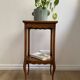 Small bedside table, nightstand, two-top ash plant stand with discreet drawer