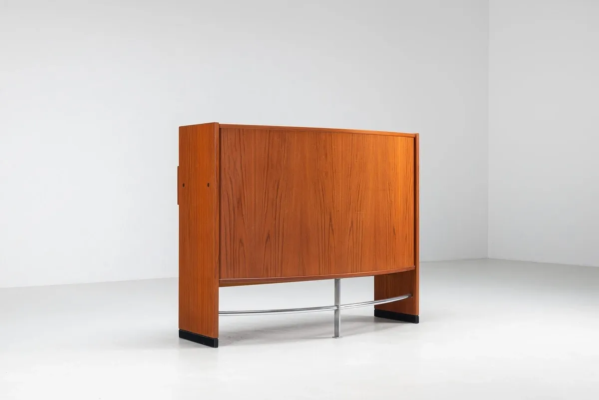 Erik Buch boomerang dry bar set in teak Dyrlund Denmark 1960