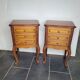 Pair of Louis XV style bedside tables in cherry wood