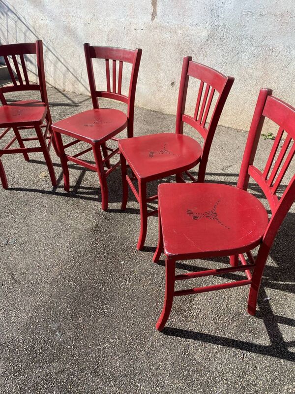 Set de 4 chaises bistrot luterma peintes