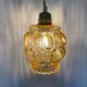 Walking lamp (or pendant light) with vintage amber glass globe