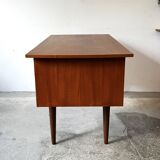 Freestanding teak desk, Denmark 60s/70s, vntg, mid-c modern