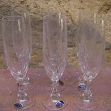 Series of six crystal champagne flutes