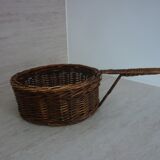 Basket shaped pan in vintage wicker