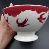 Saarland Digoin's Faience Bowl - Red Swallow Decoration - 1940