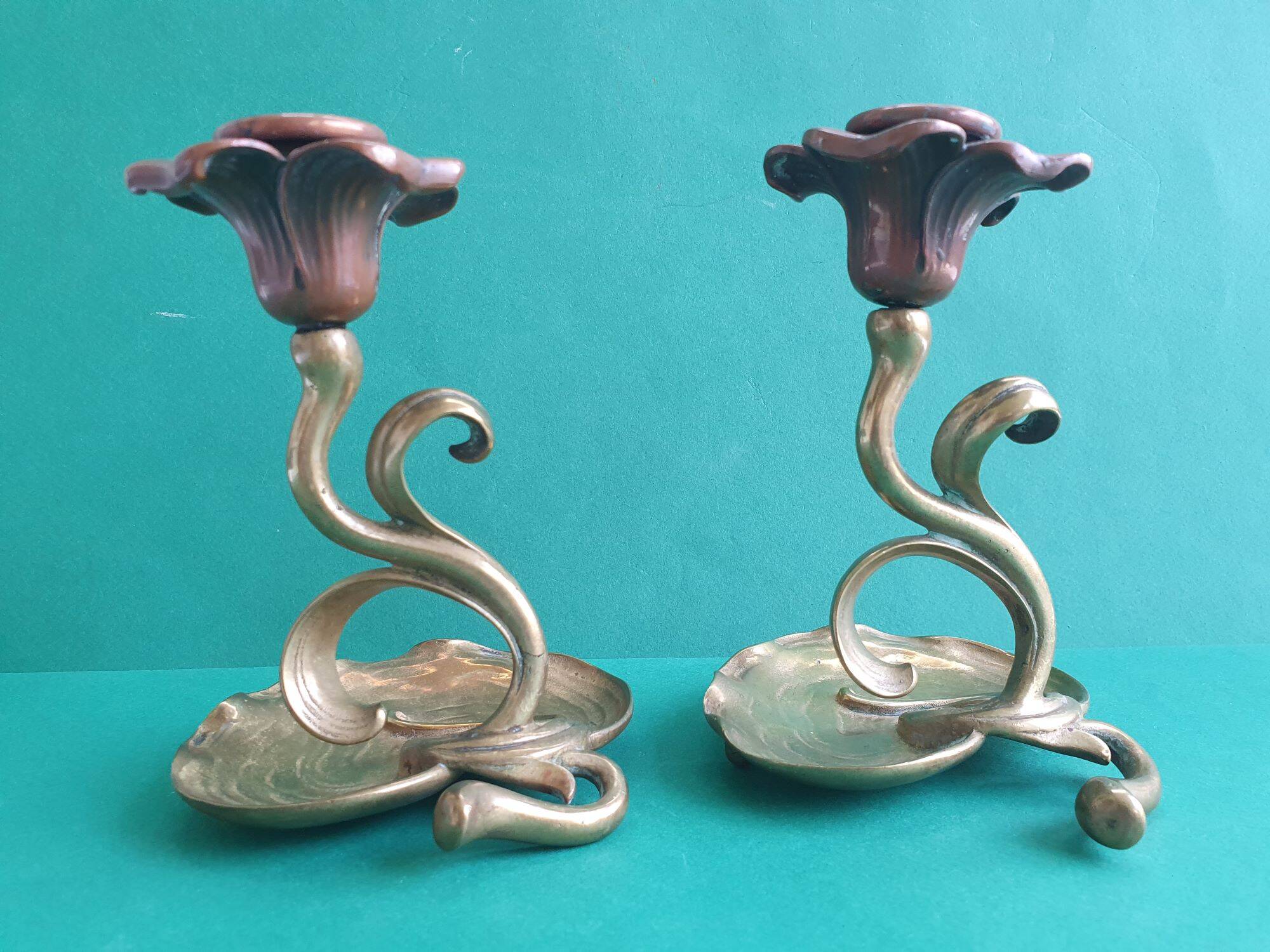 Pair of Art Nouveau candlesticks