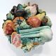Coupe fruits et légumes en trompe l'oeil en céramique fin 19e