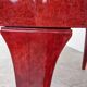 Italian red lacquered Goatskin / Parchment dining table by Aldo Tura, 1960s