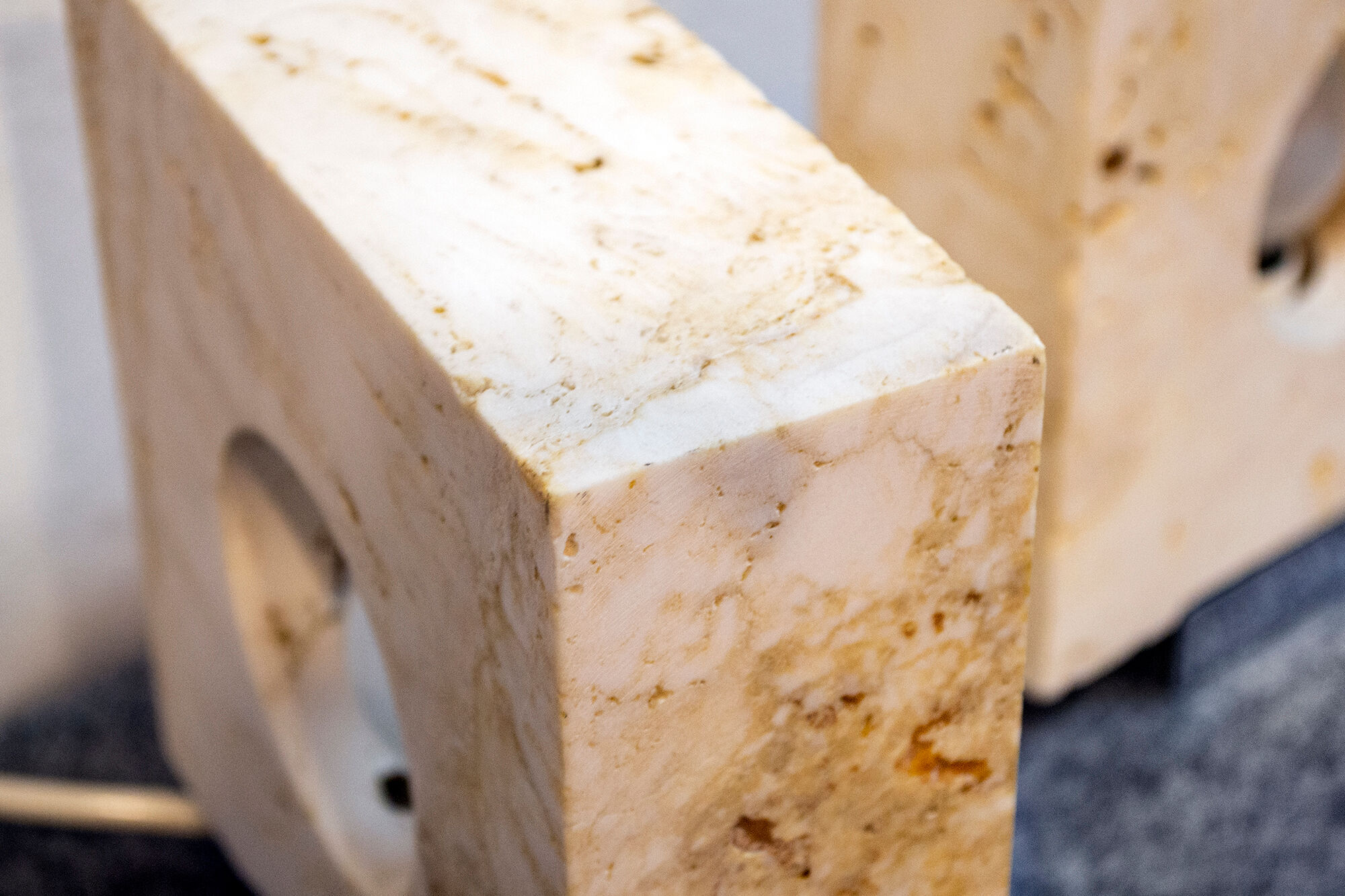 Travertine table lamps by Giuliano Cesari for Nucleo Sormani, 70s, set of 2