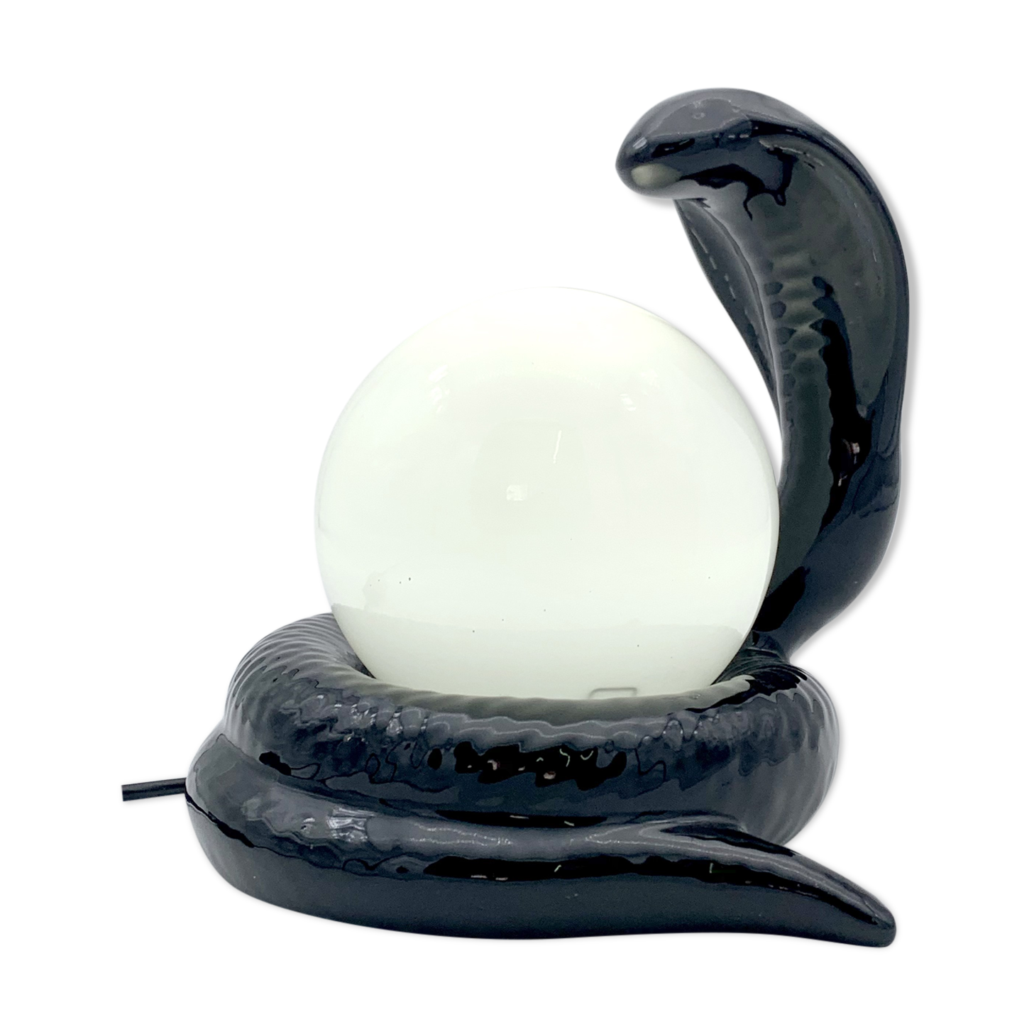Black ceramic cobra lamp