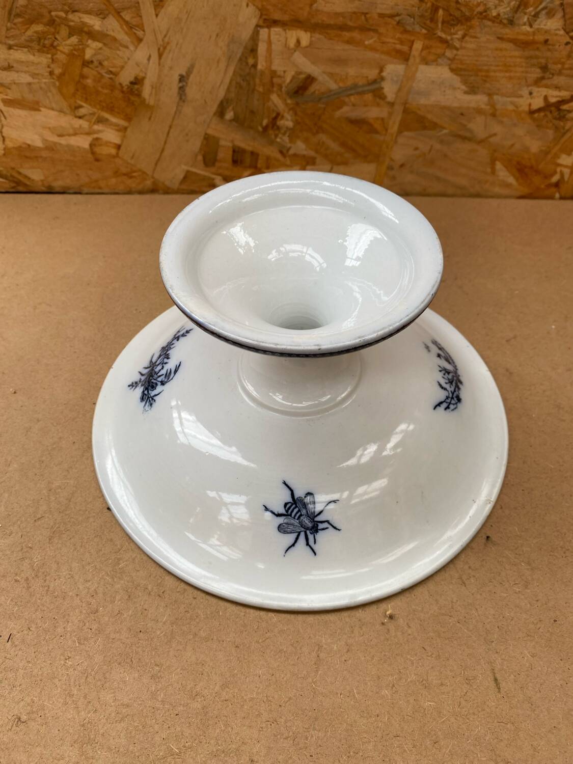 Antique White Porcelain Cake Dish Compotier Vintage Flower Decor