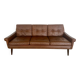 Vintage Danish retro Svend Skipper 3 person sofa in chestnut brown leather