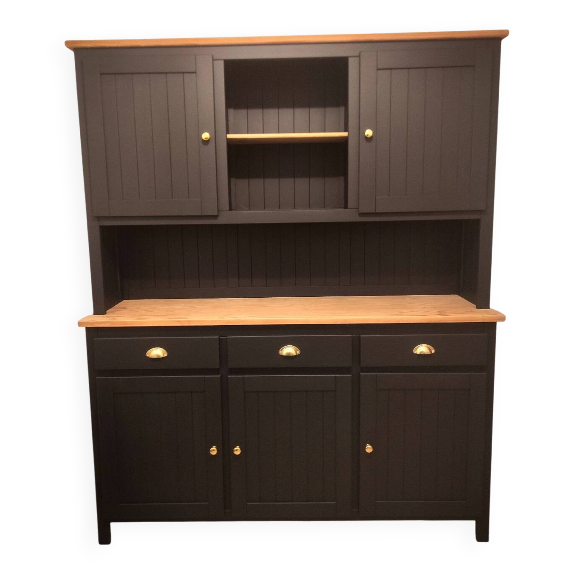 Black and wooden sideboard