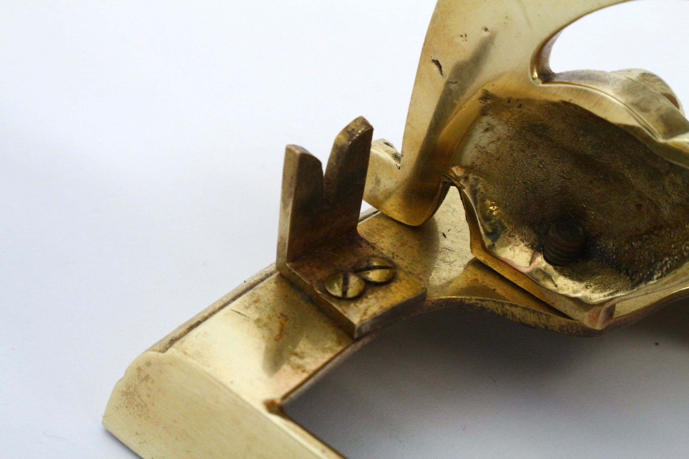 Fireplace peacock tail effect vintage, brass