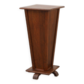 French Art Deco Solid Oak Pedestal or Plant Stand, Display Column, ca 1925
