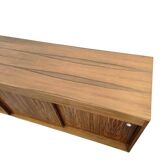 Vintage XL wooden wall cabinet / wardrobe with sliding doors