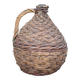 Bouteille dame Jeanne, bouteille verre vert habillée d'un tressage paille et osier, bonbonne, déco v