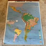 Vintage school map - Latin America - Éditions MDI
