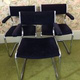 Suite of 3 chairs 70s