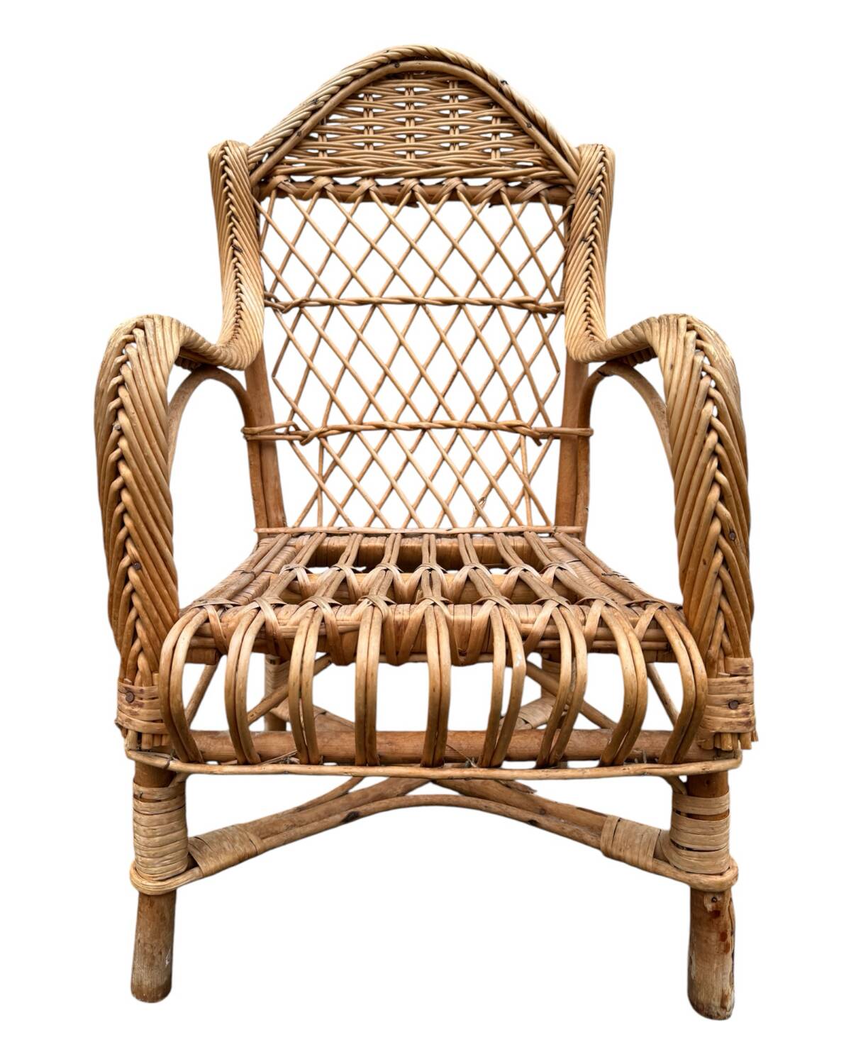 1950s Rattan Child's Armchair