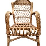 1950s Rattan Child's Armchair