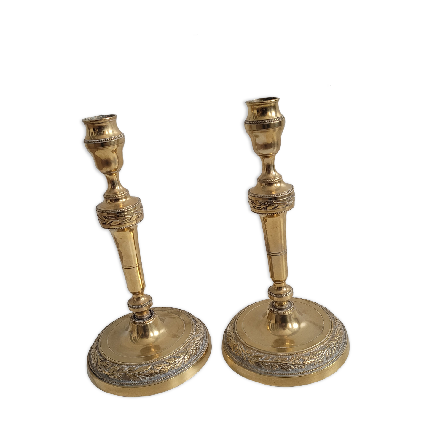 Duo of gilded carved candlesticks