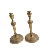Duo of gilded carved candlesticks