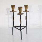 Swedish metal and brass candle holder by Nils Johan 1970