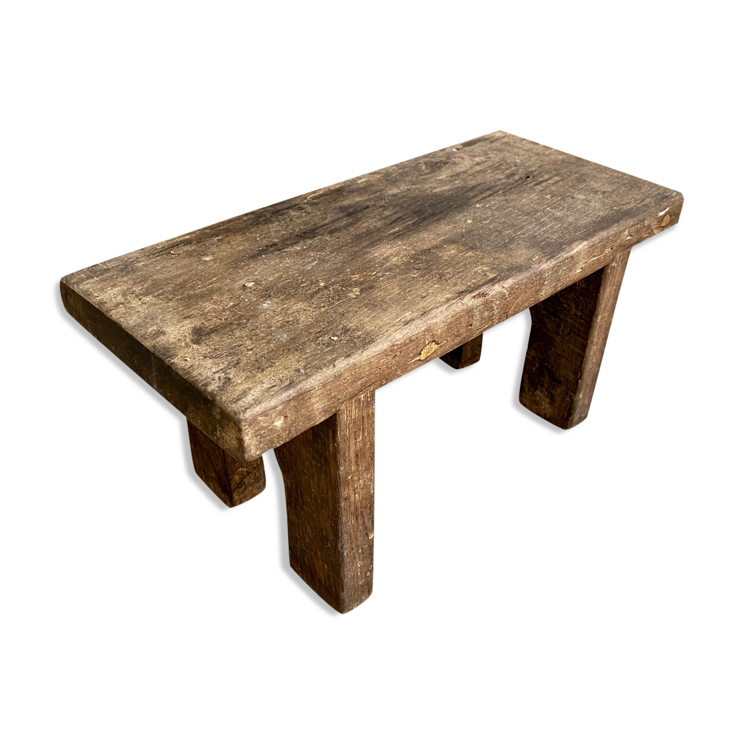 Bench made of raw wood