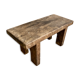 Bench made of raw wood