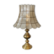 Brass lamp and mother-of-pearl lampshade circa 1970/80