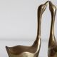 Pair of vintage brass swans
