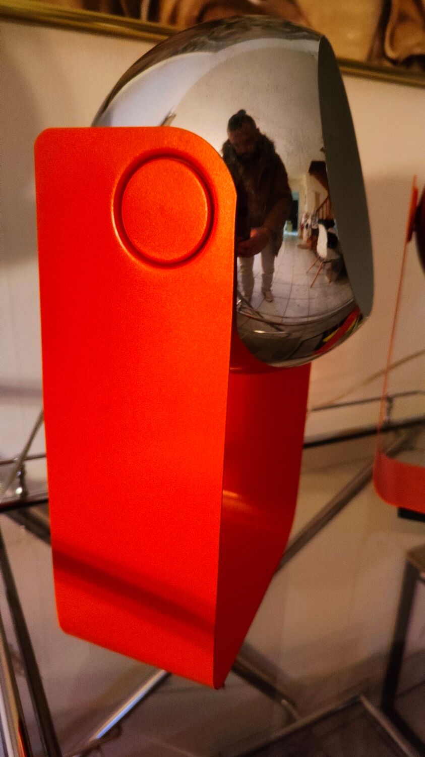 Paire de lampes eyes ball vintage orange massive